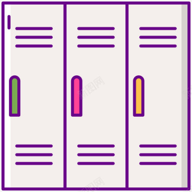 储物柜共工作空间5线性颜色图标图标