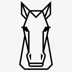 马头标志PNG矢量图马脸马术农场动物图标高清图片