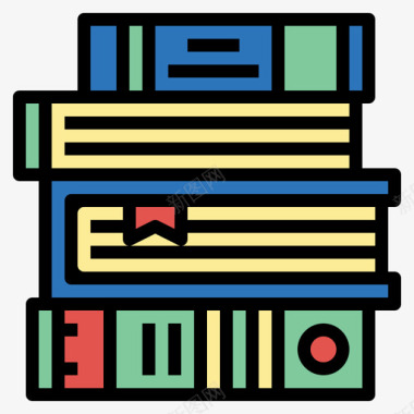 书籍书店3线性颜色图标图标