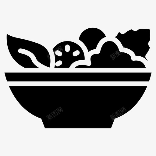 蔬菜碗吃图标svg_新图网 https://ixintu.com 健康 字形 美食 蔬菜 设置 食物