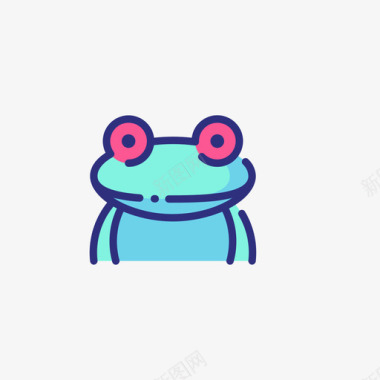 青蛙兽首7线形颜色图标图标