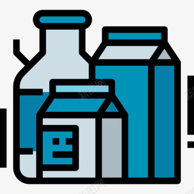 牛奶健康30线性颜色图标图标