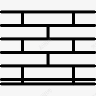 砖墙建筑商直线图标图标