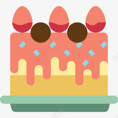 蛋糕冬季58扁平图标图标