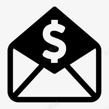 薪水邮件钱图标图标