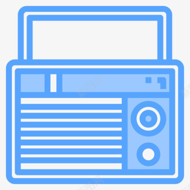 收音机电子设备18蓝色图标图标