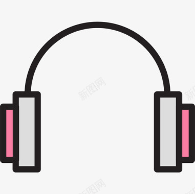 耳机时尚4线性颜色图标图标