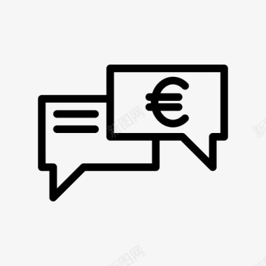 欧元对话泡沫聊天图标图标