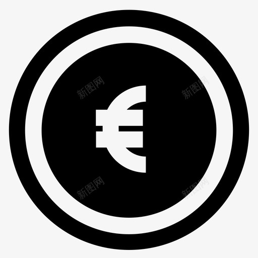 欧元硬币商业货币图标svg_新图网 https://ixintu.com 业务 商业 字形 市场 支付 欧元 硬币 货币