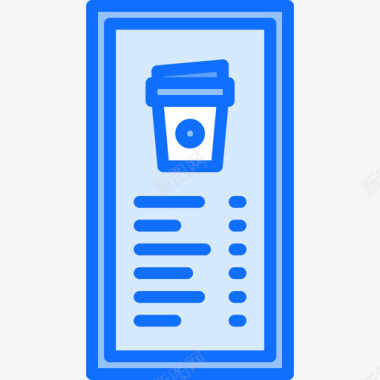 菜单咖啡72蓝色图标图标