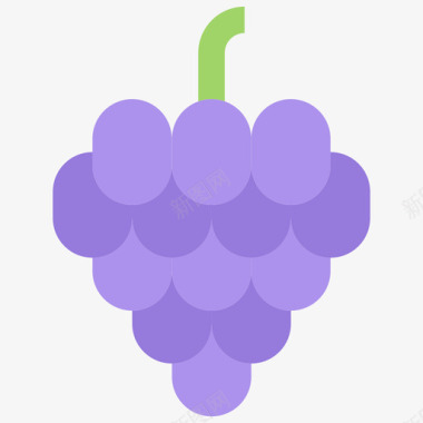 葡萄水果和蔬菜40扁平图标图标