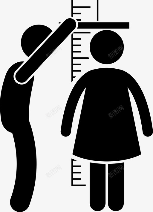 测量女性身高女性测量图标svg_新图网 https://ixintu.com 体重 女性 尺子 尺寸 测量 身高
