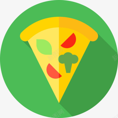 披萨纯素11扁平图标图标