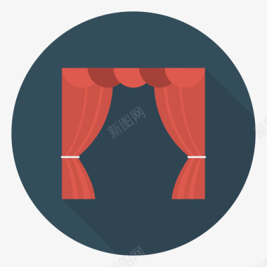 窗帘马戏团75圆形图标图标