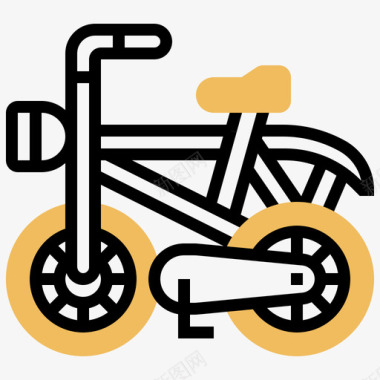 自行车健康生活17黄影图标图标