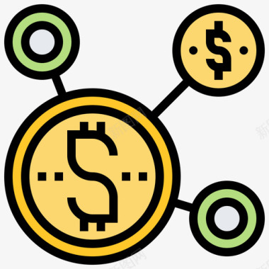 金钱储蓄和投资16线性颜色图标图标