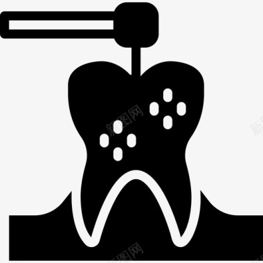 牙科钻牙科9实心图标图标