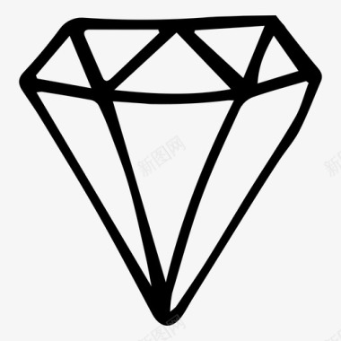 钻石涂鸦珠宝图标图标