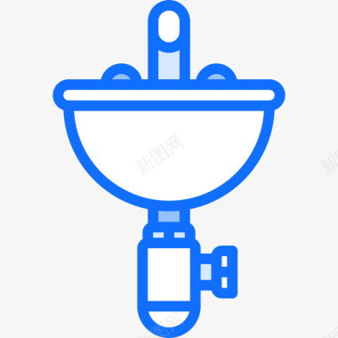 水槽水管工14蓝色图标图标