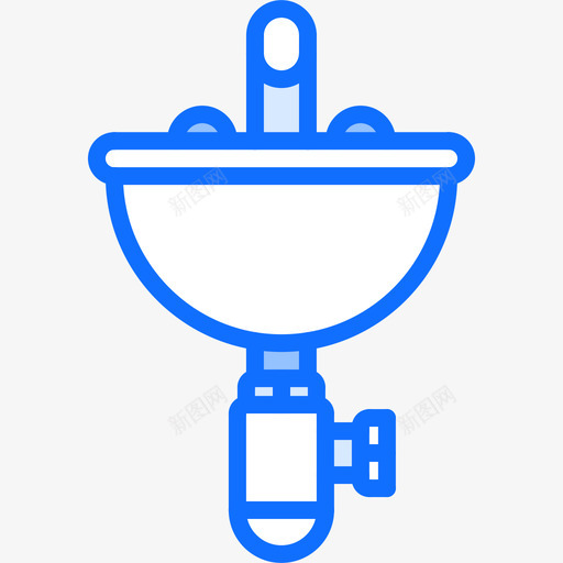 水槽水管工14蓝色图标svg_新图网 https://ixintu.com 水槽 水管 管工 蓝色