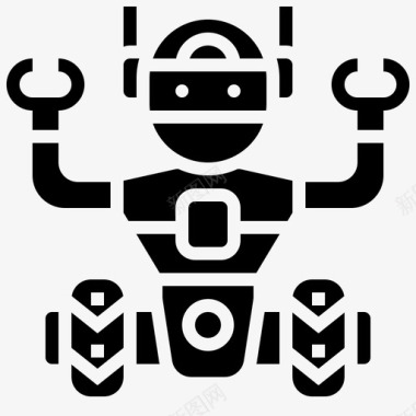 机器人人工智能59字形图标图标