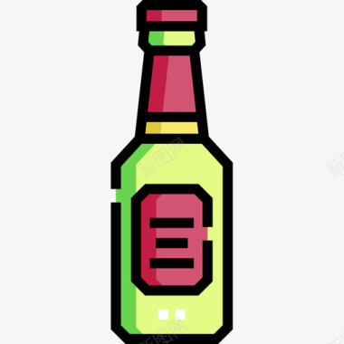 葡萄酒杂59线性颜色图标图标