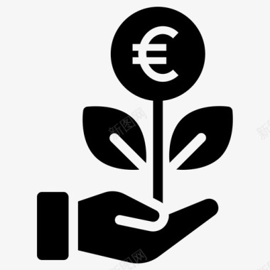 欧元收益投资图标图标