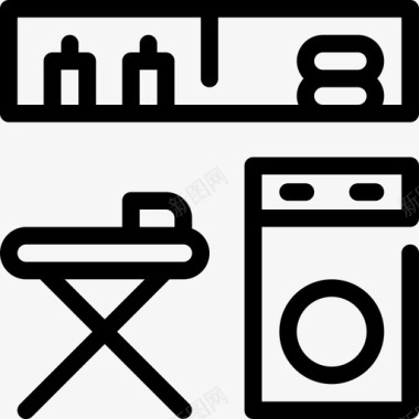 洗涤室内熨斗图标图标