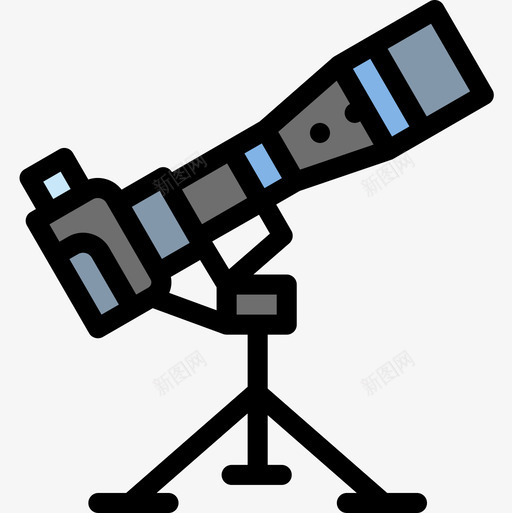 望远镜摄影45线性彩色图标svg_新图网 https://ixintu.com 彩色 摄影 望远镜 线性