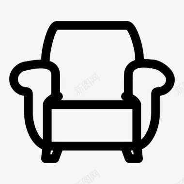 扶手椅公寓舒适图标图标