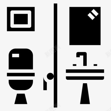 卫生间家用设备8填充图标图标