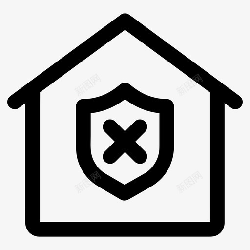 家庭警告取消安全图标svg_新图网 https://ixintu.com 不安全 取消 安全 家庭警告 无保护