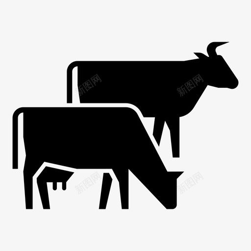 牛农场动物放牧图标svg_新图网 https://ixintu.com 农场 动物 放牧 牲畜