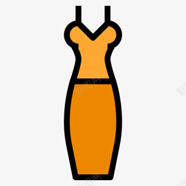连衣裙衣服123线性颜色图标图标