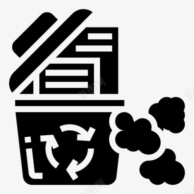 回收站网络犯罪16字形图标图标