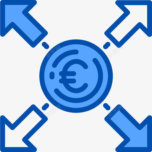 欧元货币基金3蓝色图标svg_新图网 https://ixintu.com 基金 欧元 蓝色 货币