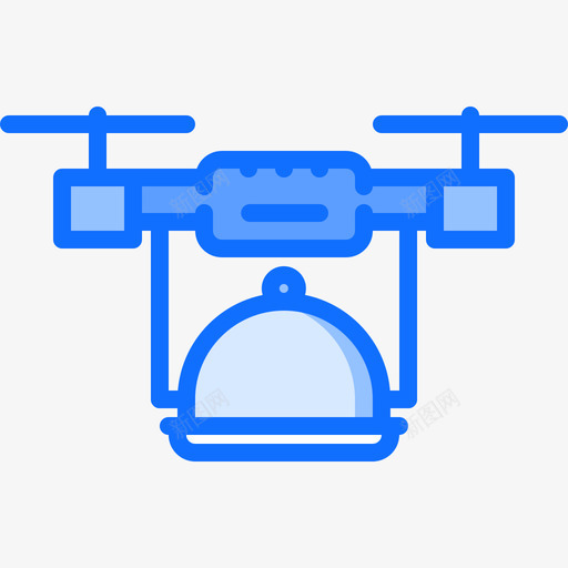 无人机食物运送52蓝色图标svg_新图网 https://ixintu.com 无人机 蓝色 运送 食物
