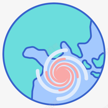 气旋天气221线性颜色图标图标