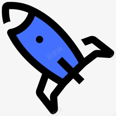 火箭玩具40蓝色图标图标
