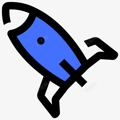 火箭玩具40蓝色图标svg_新图网 https://ixintu.com 火箭 玩具 蓝色