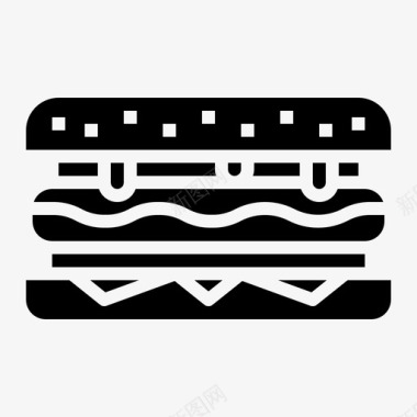 三明治快餐汉堡包图标图标