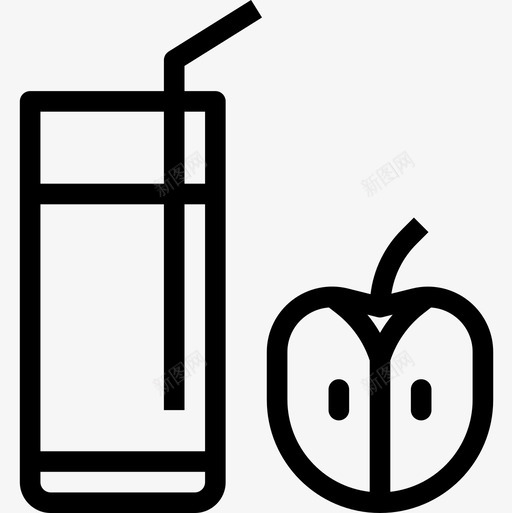 苹果汁饮料10线性图标svg_新图网 https://ixintu.com 线性 苹果汁 饮料