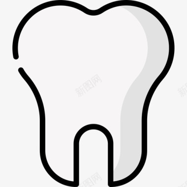 牙齿医学148线颜色图标图标