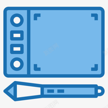 图形平板电脑数字服务3蓝色图标图标