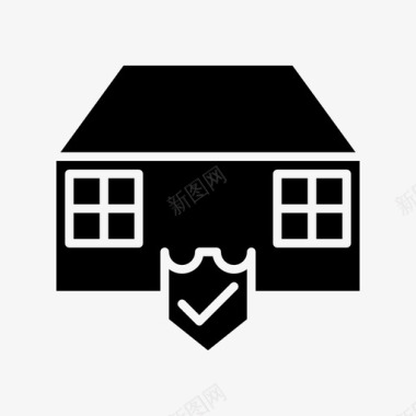 家庭安全商业房屋图标图标