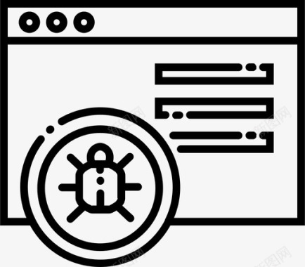 恶意软件错误网页图标图标