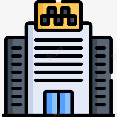 办公室出租车服务19线性颜色图标图标