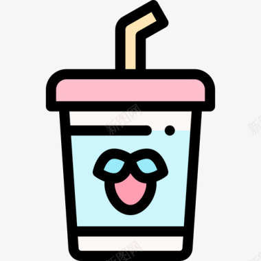 苏打水冰淇淋店14原色图标图标