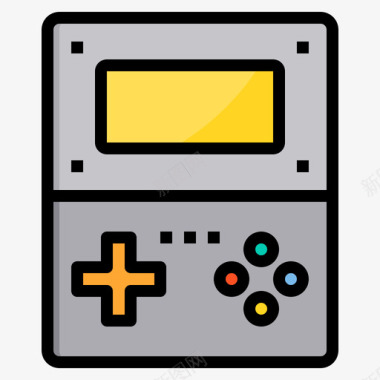 游戏机游戏控制器10线性颜色图标图标