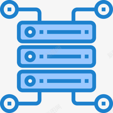 服务器数据和网络管理5蓝色图标图标